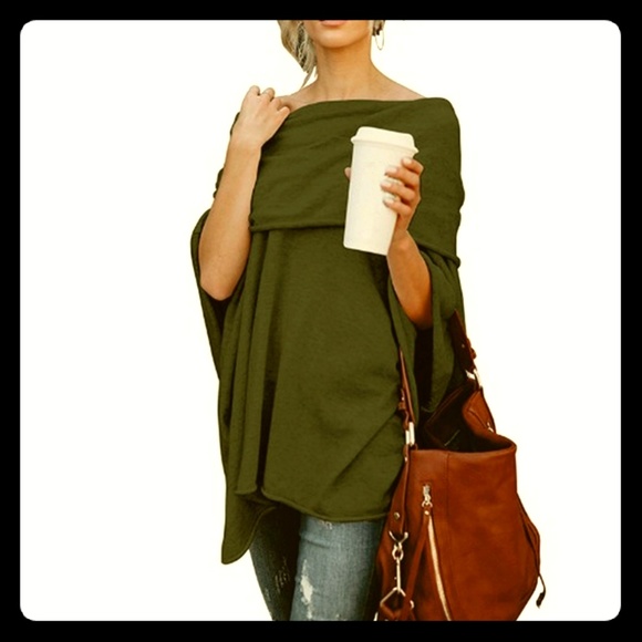 Sweaters - 🦋Asymmetric Sweater Women Poncho Pullover